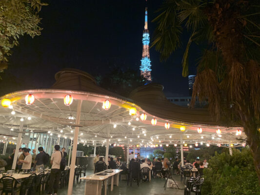 BBQ at the foot of Tokyo Tower